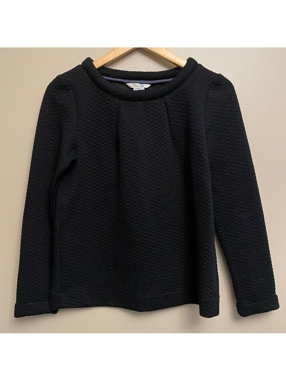 Boden Quilted Shirt Black Long Sleeve Size 6